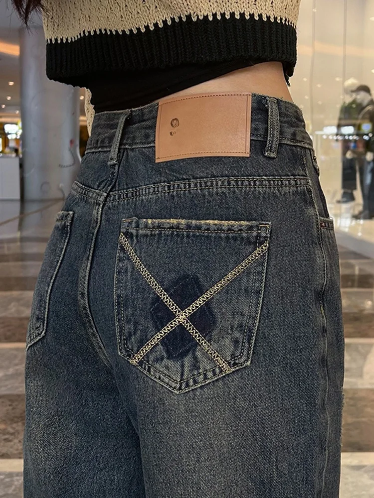 

Fall Winter Women's Fce Lined Thi Wide Leg Jeans High Waist Straight Cut ey Denim Luxury Design High Street Hong Kong ...