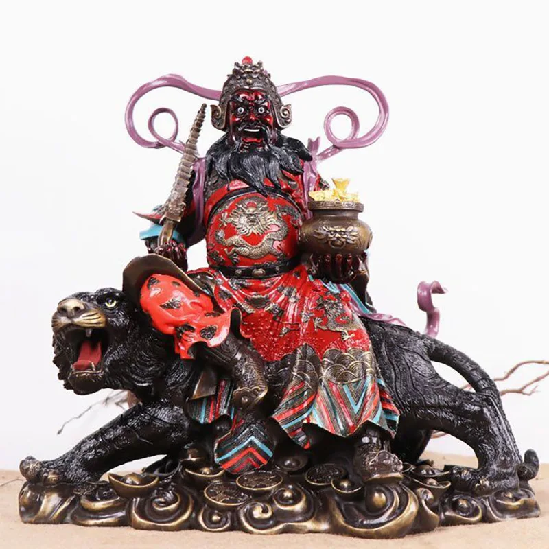 Seiko Brass Brass Color Copper Figure Buddha Statue Riding Tiger God of Wealth Home Furnishing Living Room Ornament Copper