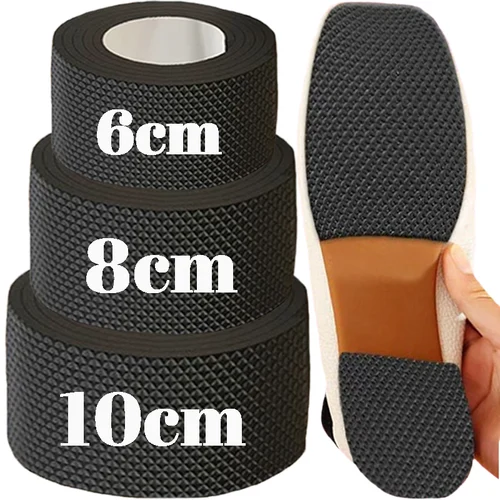 Imagen 2 del producto Pegatina antideslizante de suela elástica de 100/500CM, parche autoadhesivo portátil para zapatillas, pegatinas resistentes al desgaste, parche protector