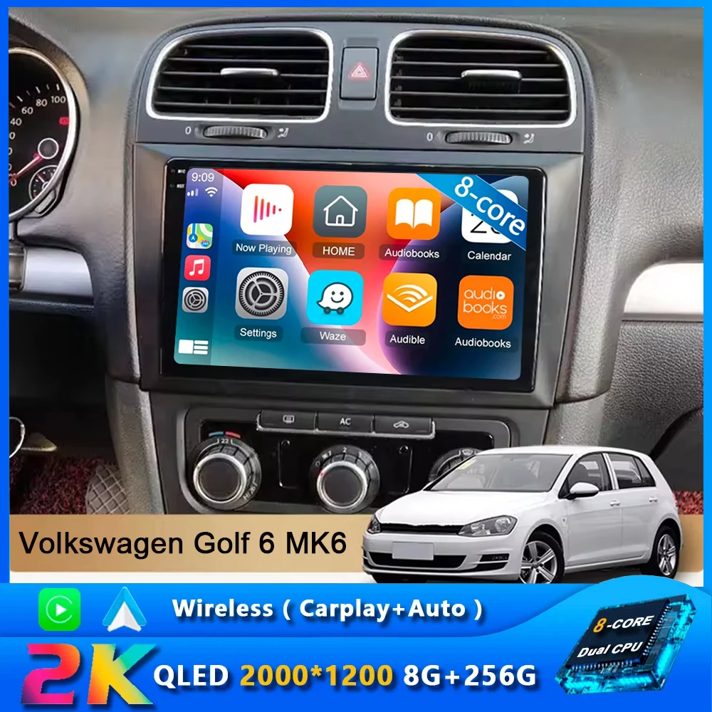 

Мультимедийный плеер для Volkswagen VW Golf 6 MK6 2008 - 2016 Carplay Авто Android 14 радио автомобильное радио 4G навигация DSP 48EQ 2din