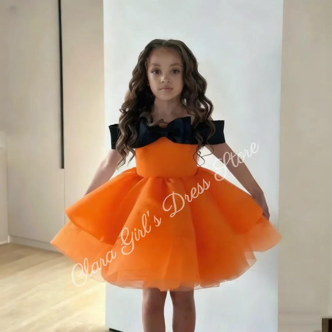 Прекрасное атласное пышное платье с цветочным узором для девочек-цветочниц для маленькой принцессы на свадьбу, конкурс красоты, вечерние бальные платья на день рождения