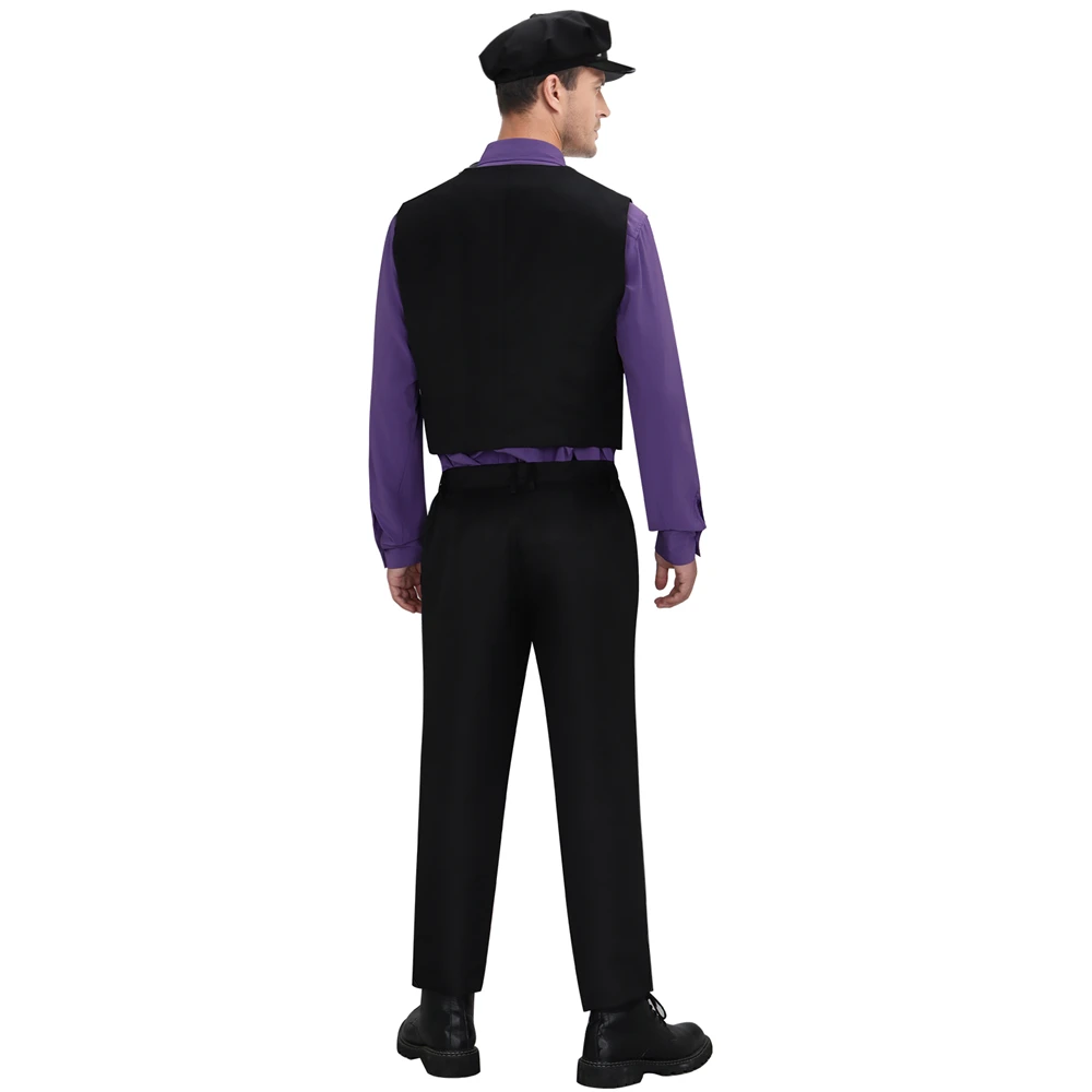 Movie William Afton Costume Purple Guy Suit Cosplay Men\'s Halloween Outfits Party