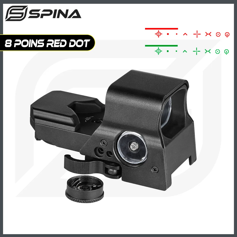 SPINA OPTICS 8 Reticle Reflex Red Dot Scope Sight Dovetail design Red Dot For Hunting&Tactics Quickly Shooting.308 12GA 556 9mm