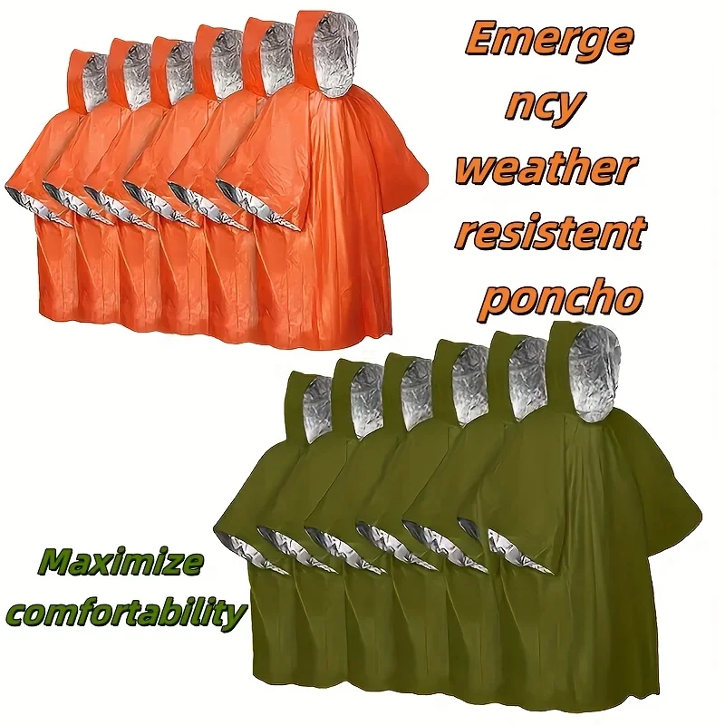 

6 шт., уличные многоразовые плащи, всесезонные высококачественные ветрозащитные водонепроницаемые пончо для мужчин и женщин, плащи для кемпинга, пешего туризма и путешествий
