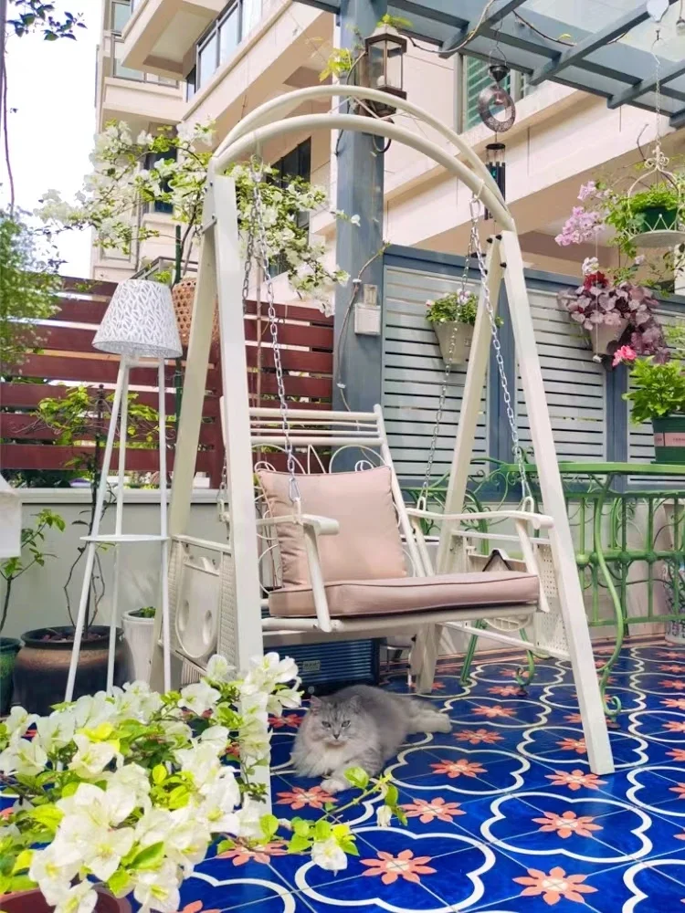 Balcony Swing Single Rocking Chair Outdoor Garden Hanging Basket Home Use