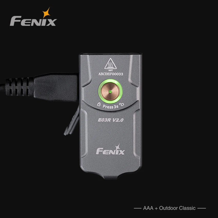 FENIX E03R V2.0 mini Keychain Flashlight 500 lumens Built-in 400mAh Battery USB Type-C charging EDC Light