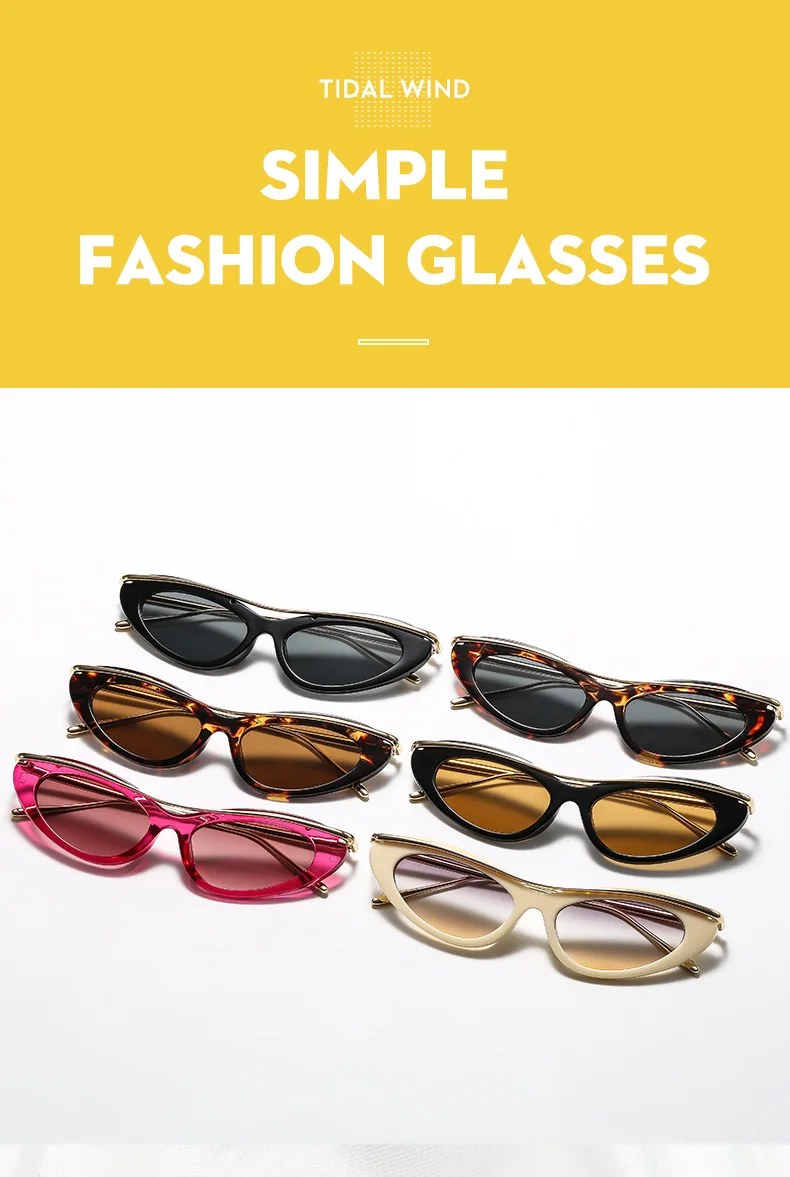 Mode Kleine Cat Eye Sonnenbrille Frauen 2025, Luxus Marke Punk Metall Rahmen Sonnenbrille Vintage Sexy UV400 Reisen Brillen 310404 – Detail 2