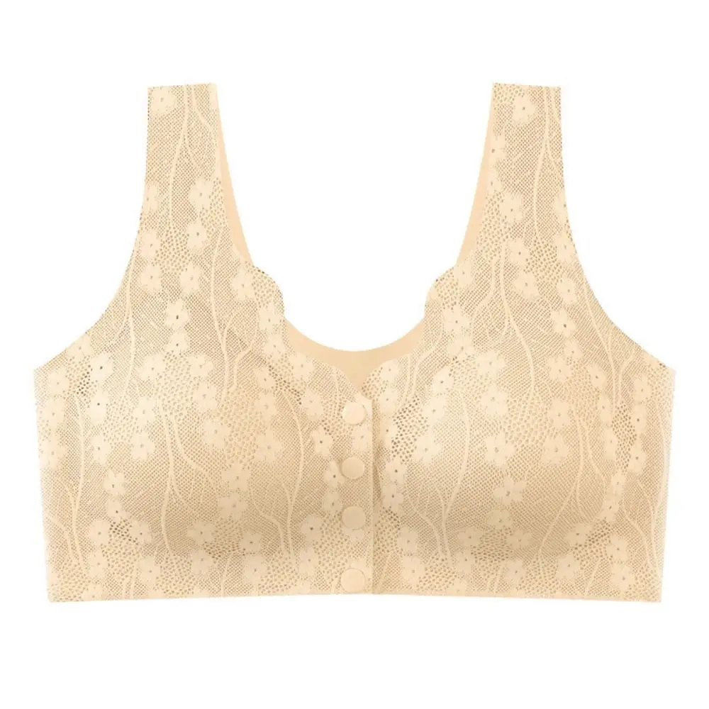 

Gathering Bras Without Steel Ring Sexy Lace Underwear Comfortable Thin Tank Top Bra Breathable Vest Style Women Lingerie Elderly