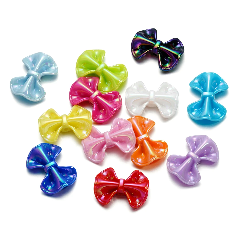 6-10 stücke Schmetterling AB Farbe Schmetterling Form Acryl Perlen Glänzende Lose Spacer Perlen Für Schmuck Kind Handwerk Machen zubehör