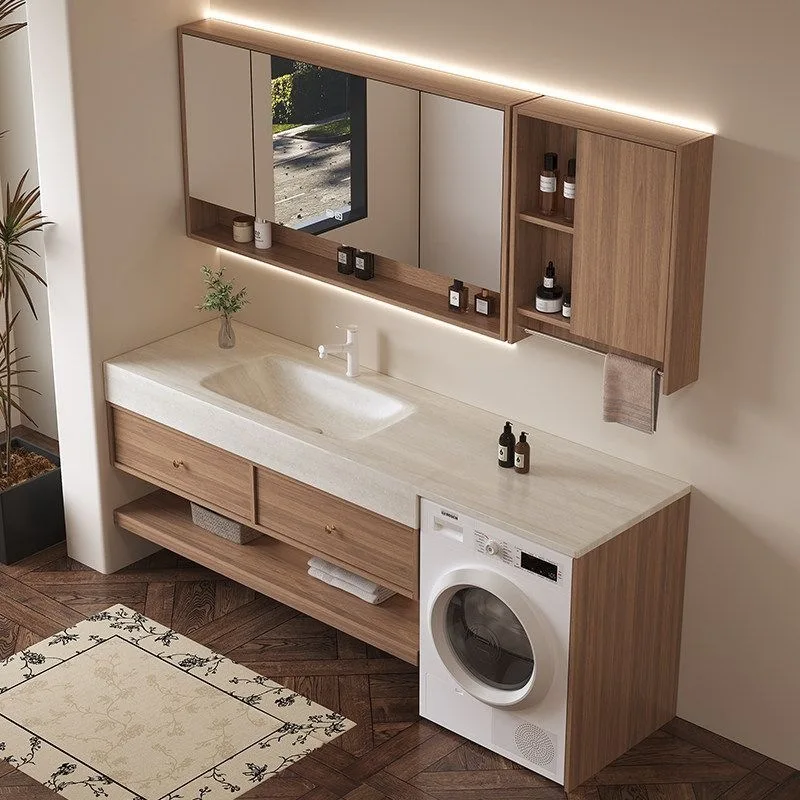 Balcony Washing Machine Cabinet Combined Rock Slate Hot Bending Integrated Basin Bathroom Cabinet Toilet Washbasin Washbasin Was