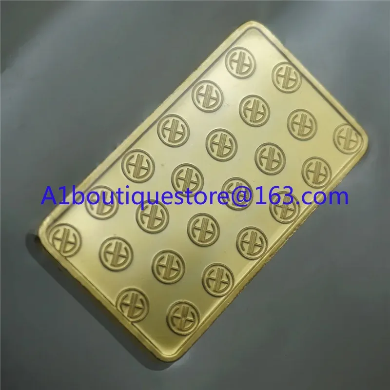 1 oz Gold Argor-heraeus Sa Nuggets Commemorative 24k Gold Plated Square Coin