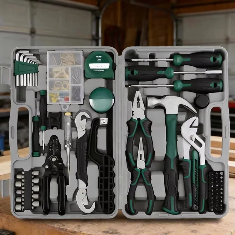166Pcs Multifunctional Household Hand Tool Set Durable Hardware Repair Kit With Hard Portable Storage Case