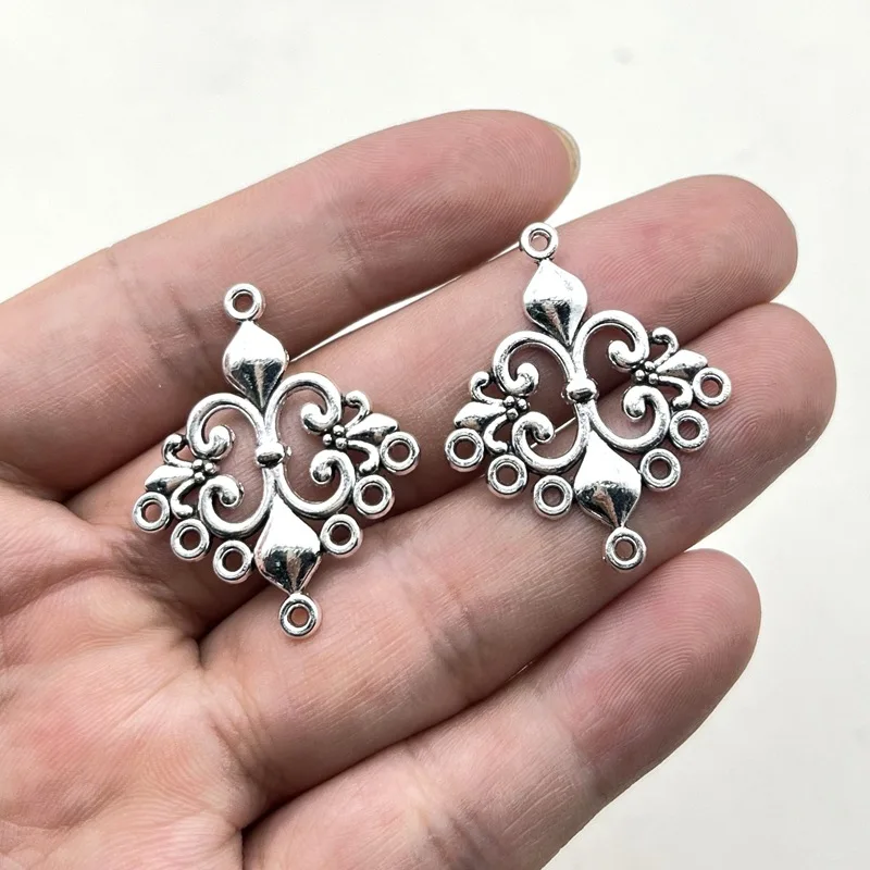 10Pcs/Lot 36*29mm Rhombus Charm 8 Hole Connectors Charms Pendant Designer Charms Fit Jewelry Making DIY Jewelry Findings