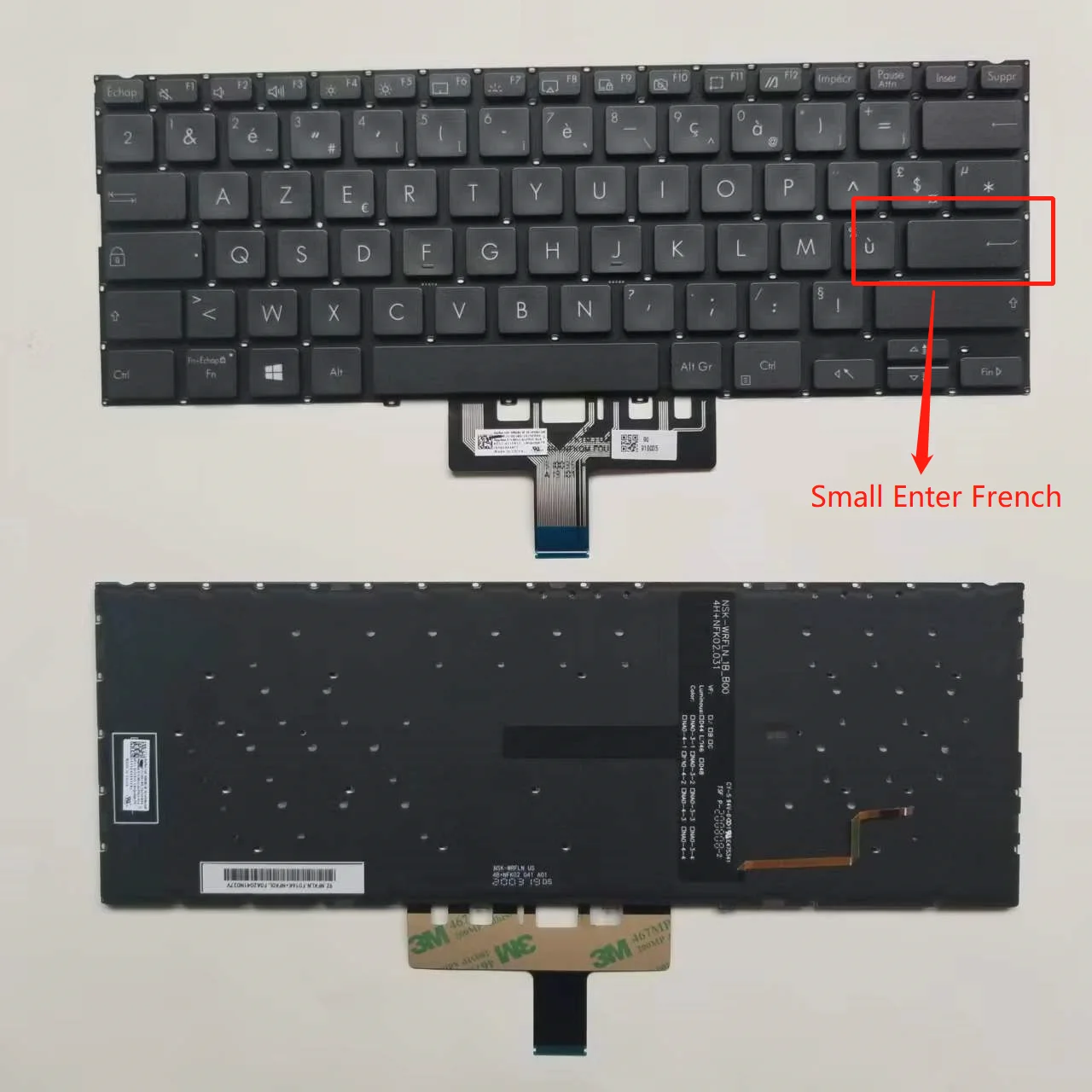 

New US French Thai Backlit Keyboard For Asus ZenBook Flip 14 UX463 NSK-WRGBU 0F 9J.NFKBU.G0F OKNBO-262VFR00 OKN1-A11FR13 Black