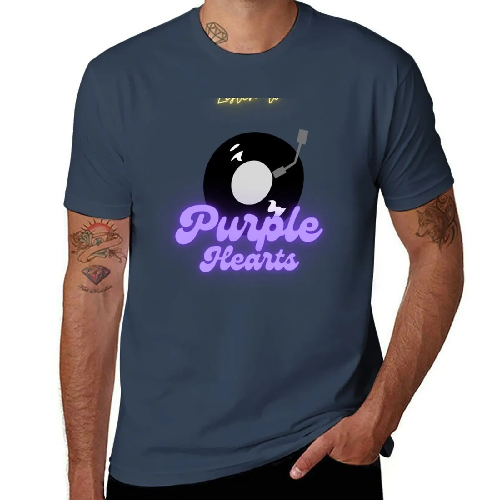 

PURPLE HEARTS VINYL T-Shirt t shirts for man graphic tees t shirts for man graphic vintage T-Shirt
