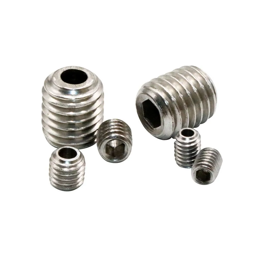 1/2/5pcs M3 M4 to M16 304 Stainless Steel Hollow Hole Through Air Out Allen Hex Hexagon Socket Flat Grub Set Screw Headless Bolt