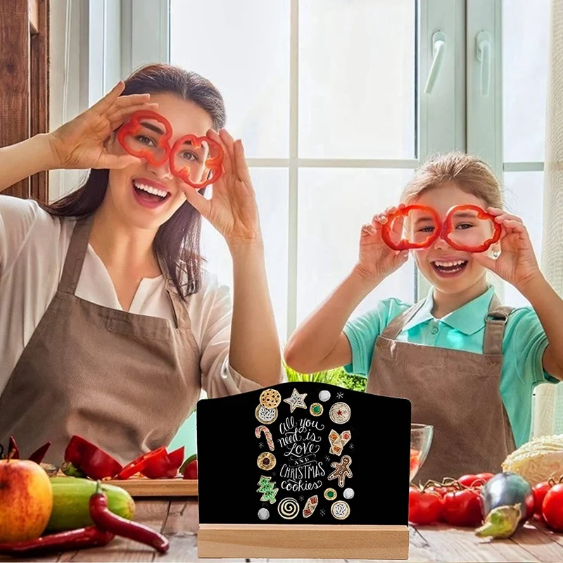 8ชิ้นป้ายกระดานดำขนาดเล็กสำหรับป้ายชอล์กป้ายอาหารป้ายข้อความสำหรับงานปาร์ตี้ร้านอาหารงานแต่งงาน