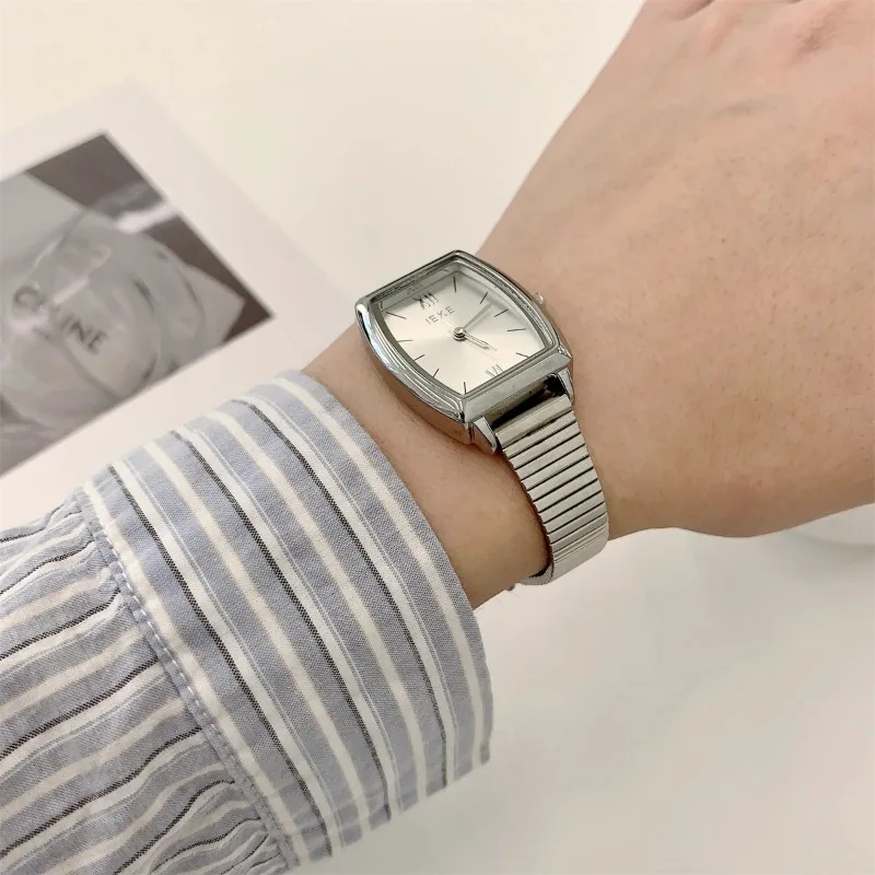 Fashion Barrel Shaped Watch Stainless Steel Strap Quartz Watch for Women Casual Luxury Ladies Gift Wristwatch relojes para mujer