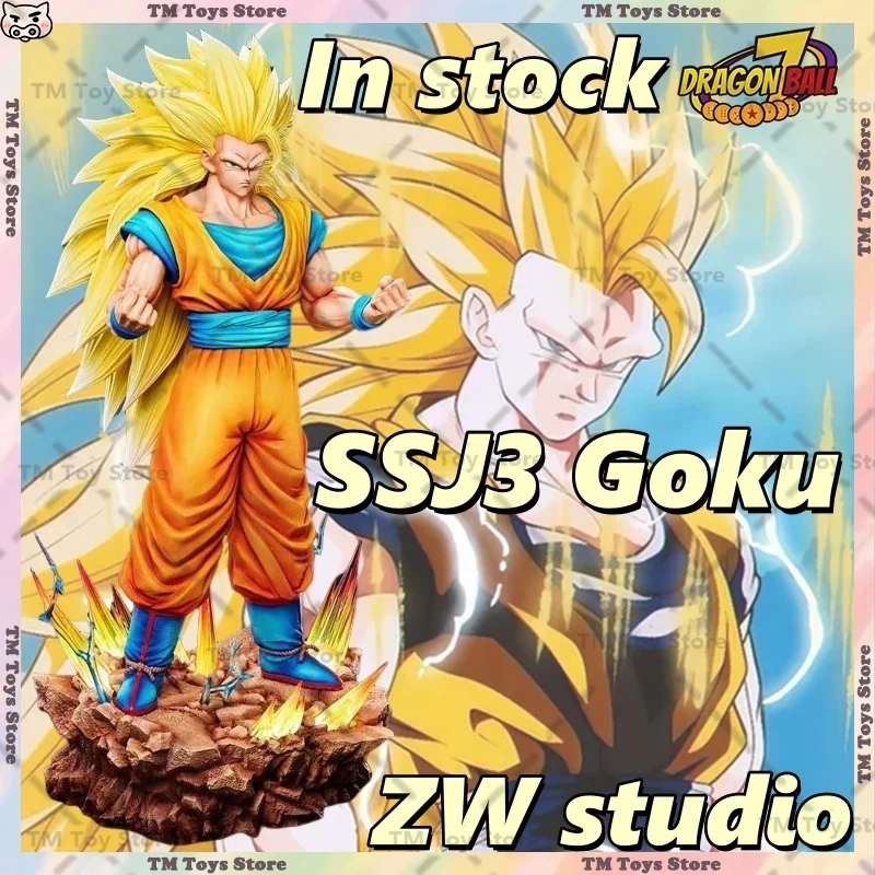 

ZW Studio SSJ3 Goku Dragon Ball Anime Figure 35cm Son Goku Figurine Can Emit Light PVC Statue Collection Model Toy Gift IN STOCK