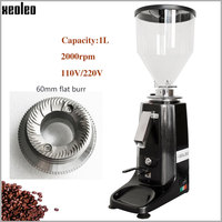 XEOLEO Coffee Grinder 200W 60mm Flat Burr Stainlesss Steel Automatic Grinder Coffee Miller Household Grinding Espresso Machine