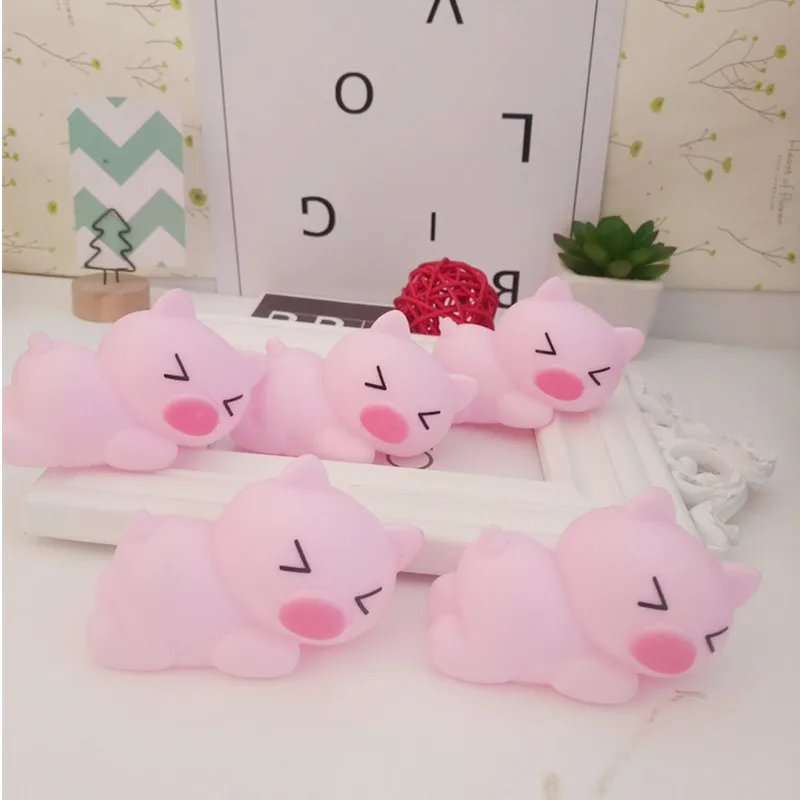 10pcs Creative Pink Piggy Soft Pinch Toys Cute Student Venting Stress Relieving Toys Kids Weird Decompression Toys Birthday Gift