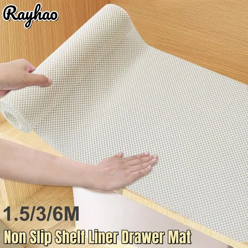 Waterproof PVC Drawer Non Slip Mat Anti-mold Dustproof Shelf Liner Easy Clean Cuttable Drawer Pad for Wardrobe Closet Cabinet