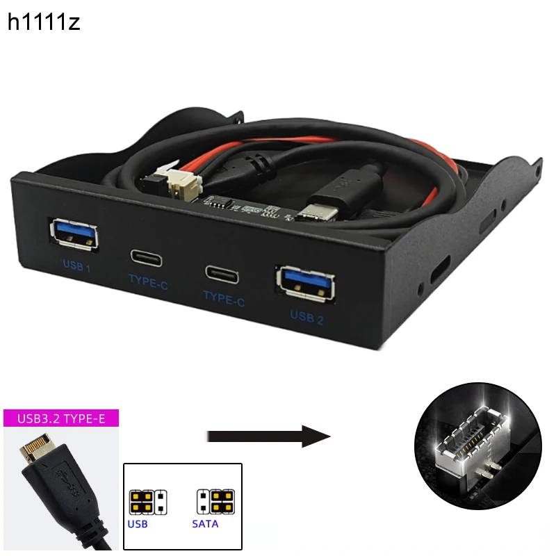 NEW 10G USB 3.2 GEN2 Front Panel HUB 2x USB3.2 GEN2 + 2x TYPE-C Adapter TYPE E to Front Type C for Desktop 3.5