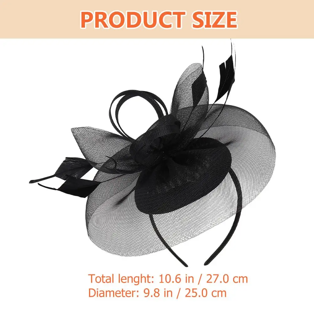 Silk Cloth Headband Bride Fascinator Artificial Plume Hat Women Hair Decor Gauze Tea Party Banquet Wedding Headdress Lightweight