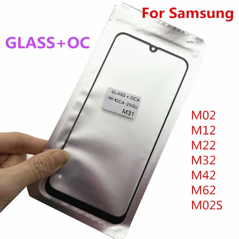 Replacement GLASS+OCA For Samsung Galaxy M02 M12 M22 M32 M42 M62 M02S LCD Front Outer Lens Touch Screen