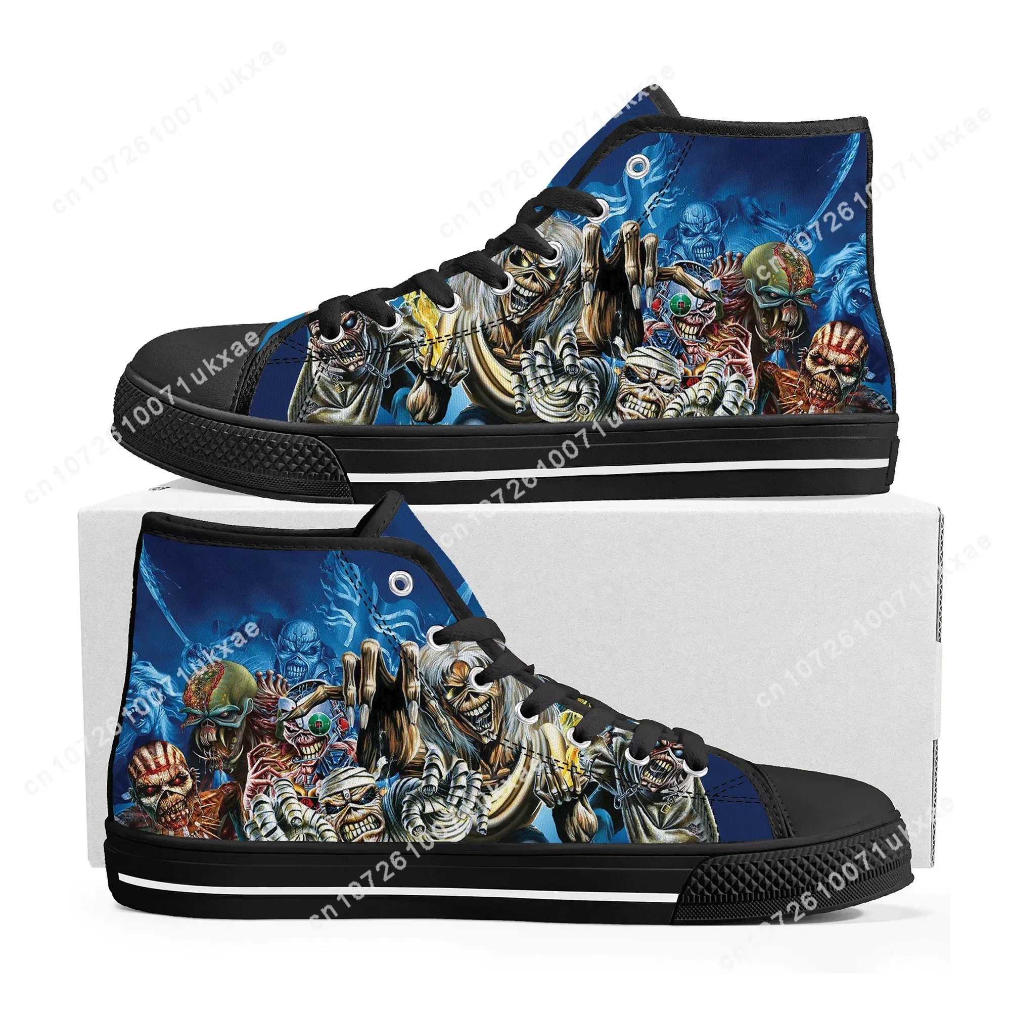 M-Maidens H-Heavy M-Metal Rock Band Singer Music Iron High Top Sneakers uomo donna adolescente Canvas Sneaker personalizza scarpa