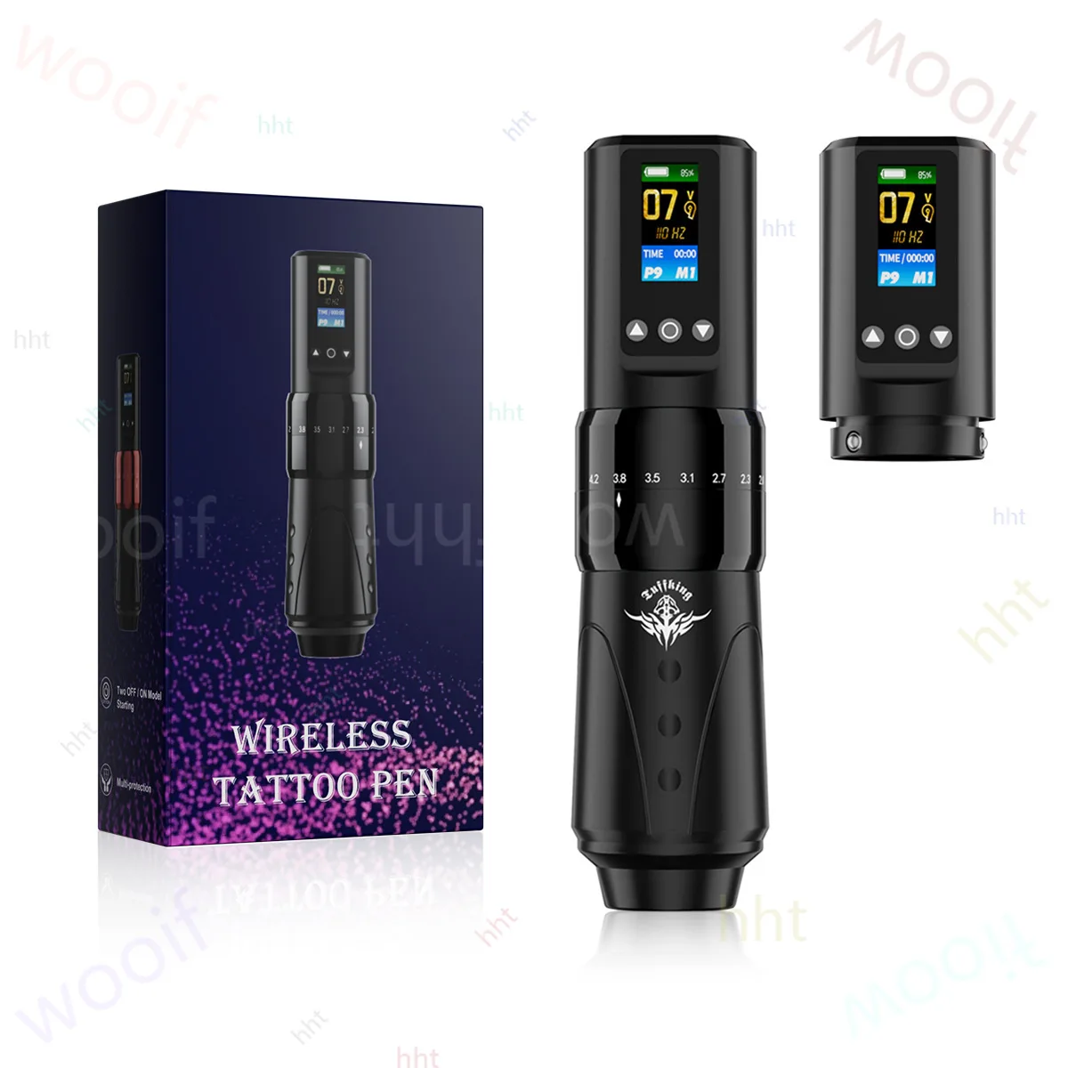 

Beginner Adjustable Stroke Dual Battery Wireless Tattoo Machine Screen Display Set Secant Wire Fog Tattoo Tool