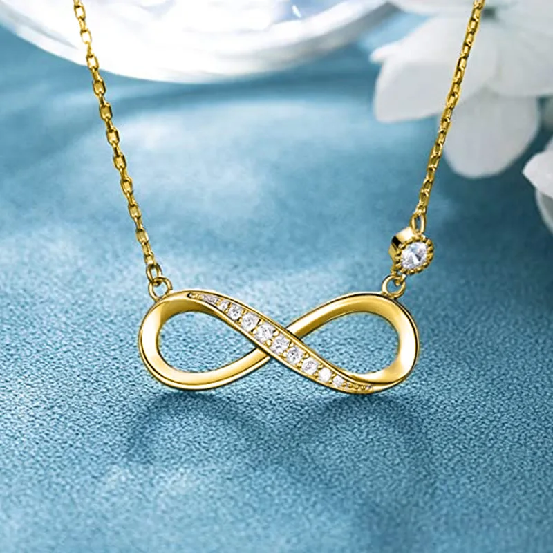 Fashionable Niche Minimalist Collarbone Necklace Endless Love Valentine's Day Girlfriend Gift Eternal Symbol Exquisite Necklace