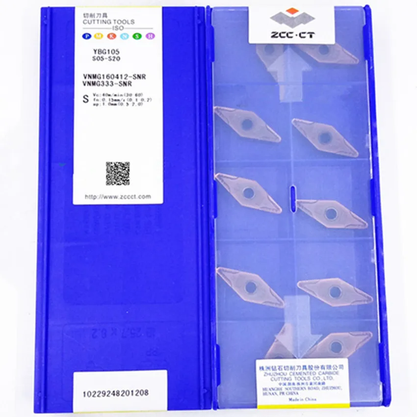 

VNMG160408-SNR YBG105/VNMG160412-SNR YBG105 VNMG332 VNMG333 ZCC.CT CNC carbide inserts 10PCS/BOX