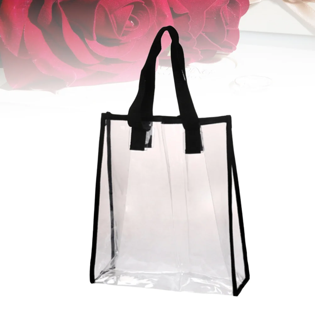 2Pcs Waterproof Tote Bag Transparent Clear Handbag Premium PVC Large Capacity Lightweight Clear Women's Shopping Bag 33x22x10cm