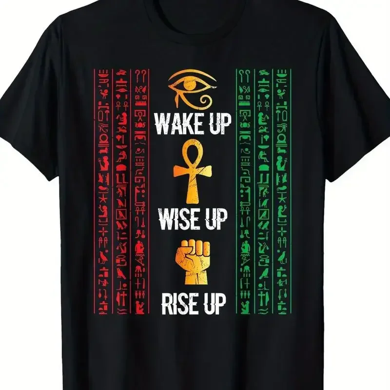 Egyptian Hieroglyphics Ankh Eye Of Horus T Shirt 100 Cotton Casual