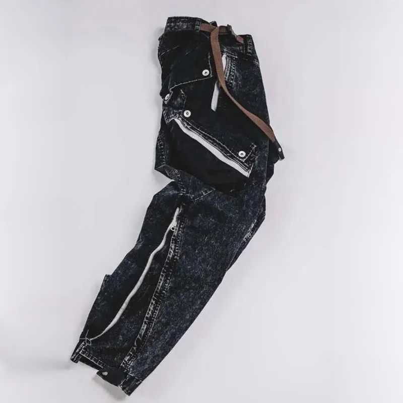 HKSH 2026 Spring Summer New Men's Tide Techwear Casual Waste Land Binding Washed Spotted Pockets Safari Style Cargo Pants HK4628