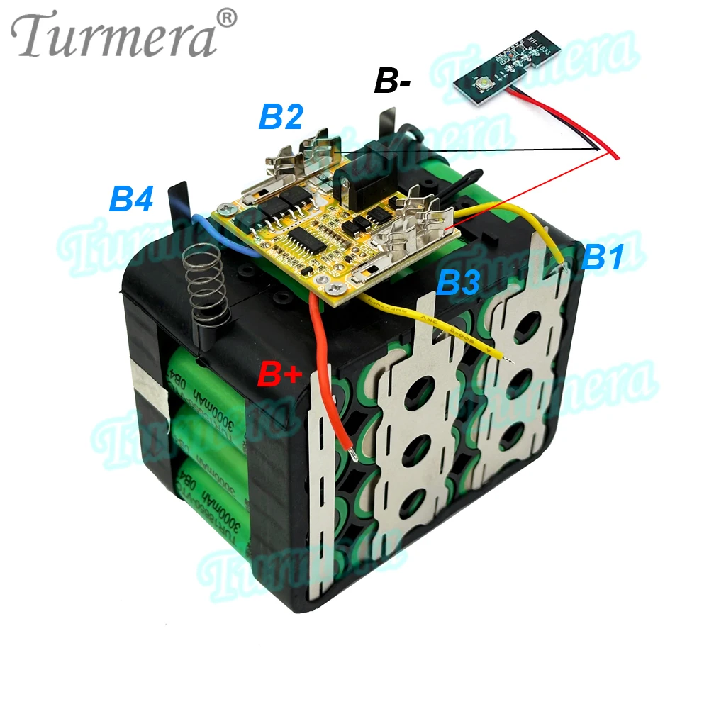 Turmera 18V 21V Screwdriver Battery Case 5S4P 20X 18650 Holder 5S 50A BMS Weld Nickel Charger for 6Ah to 14Ah Electric Drill Use