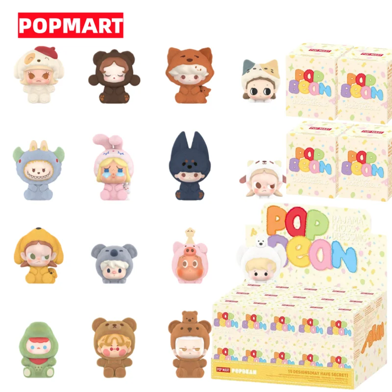 

Подлинная пижама Popmart Pop Bean, костюм, изменение серии, модная слепая коробка, милая экшн-фигурка, мини-игрушка, праздничный сюрприз, подарки, игрушки