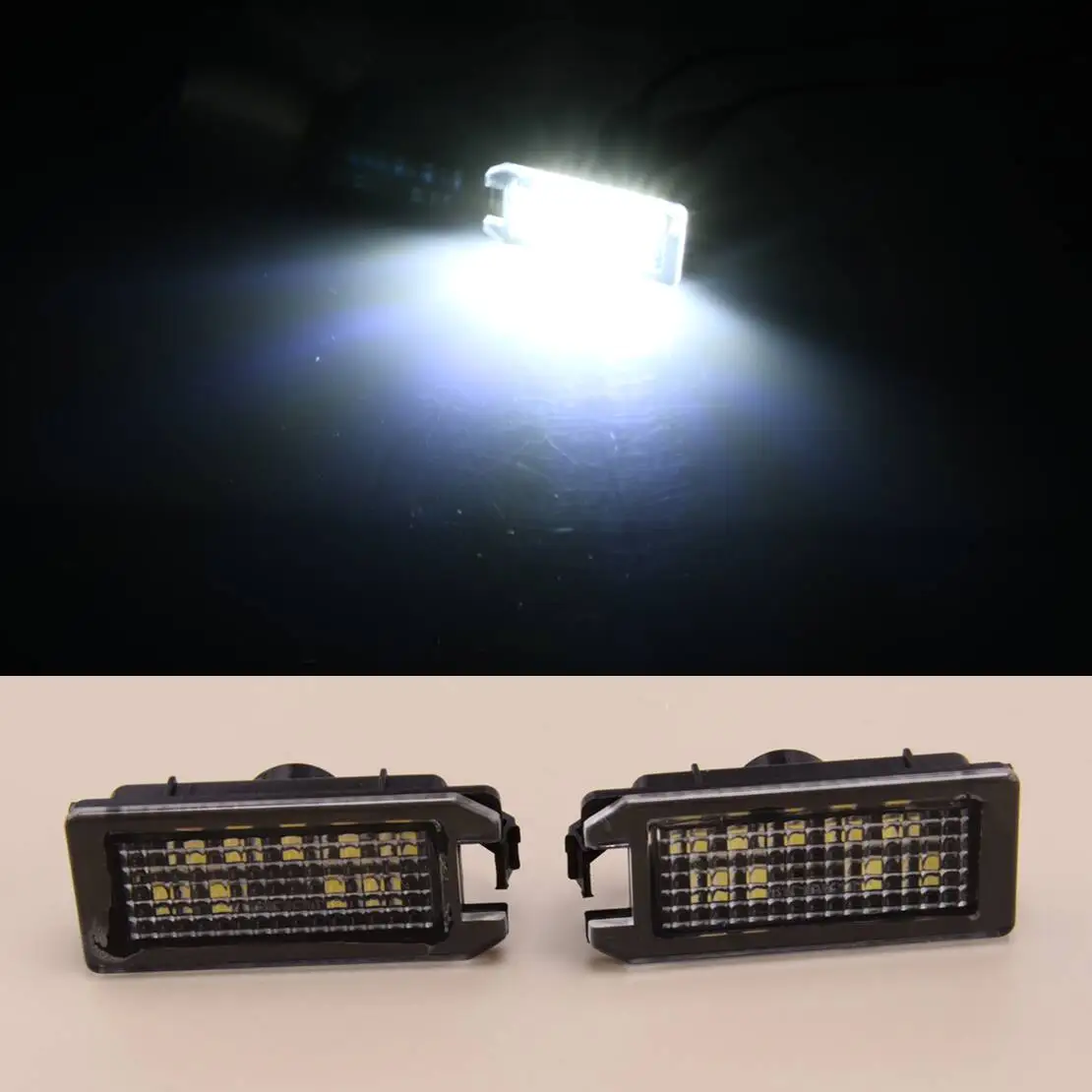 1 Pair License Plate LED Light Rear Tag Lamp 6000K Fit for Jeep Grand Cherokee Dodge Viper Maserati Levante Fiat 500 12V