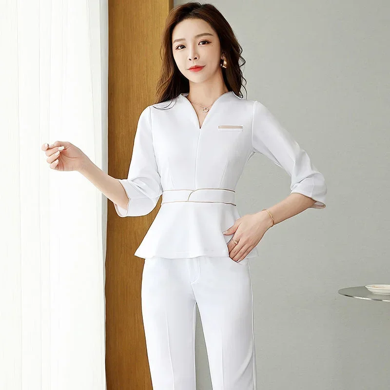 Beauty Uniforms Suit  Style Spa Salon Beautician Clothing Nail Massage Therapist Uniform Quality Massage Clothing