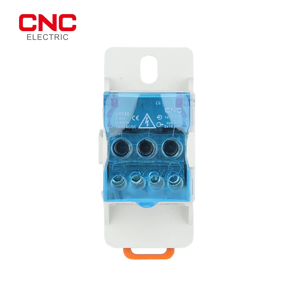 CNC 1Pcs UKK High Current Terminal Junction Box One-in Multi-out Terminal Unipolar Standard Rail Unipolar Terminal