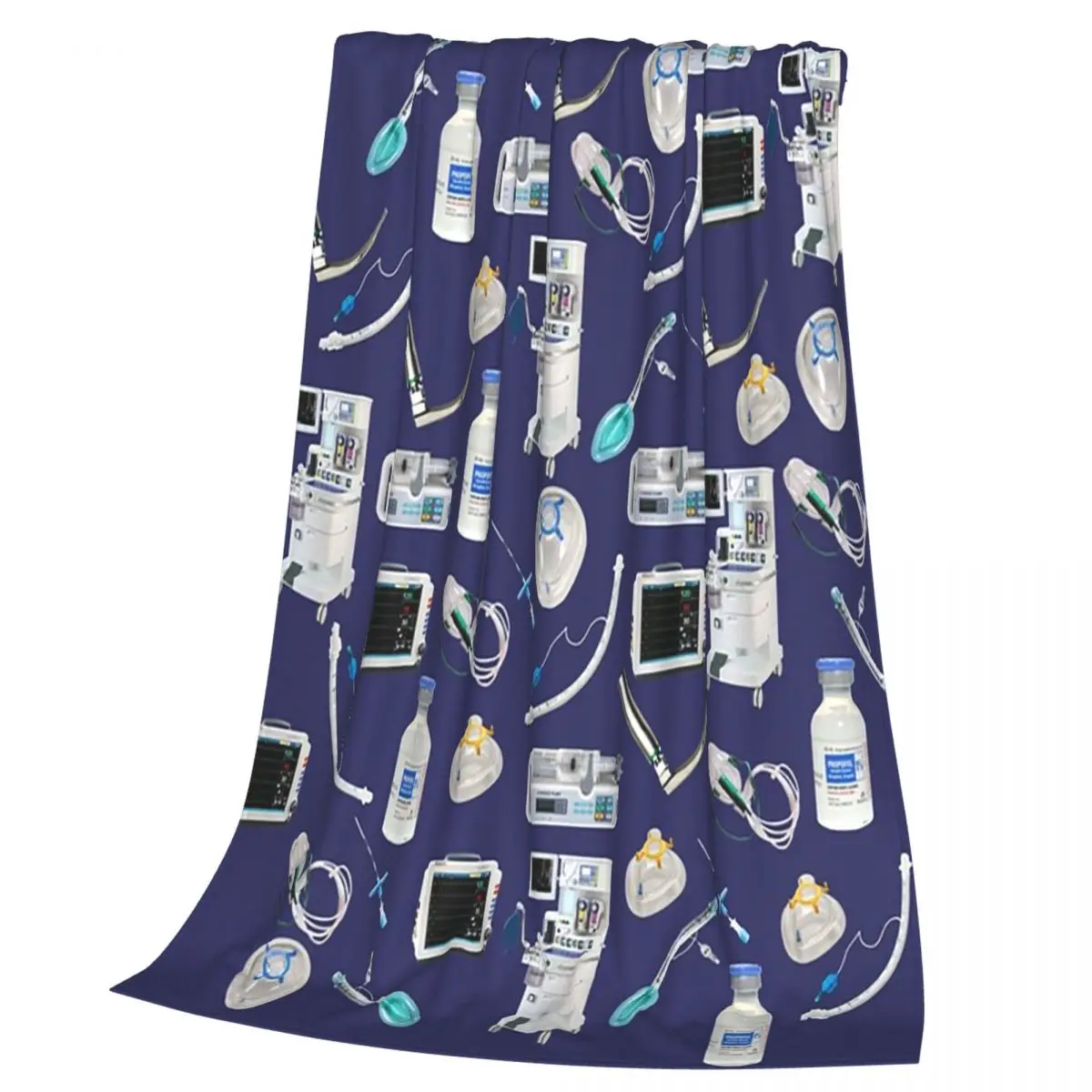 Tools Of The Trade SPACE BLUE Anesthesia Anaesthesia Blanket Soft Warm Flannel Throw Blanket Plush for Bed Travel Home Couch