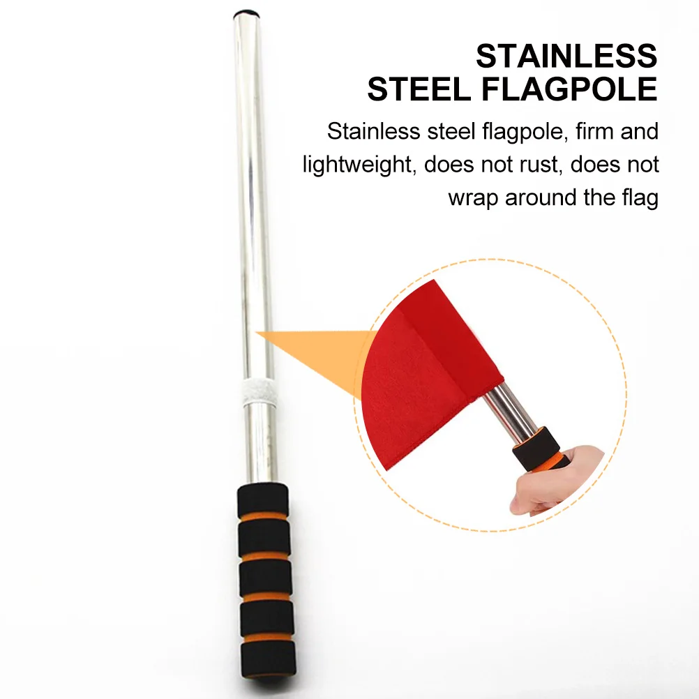 

3pcs Signal For Sports Traffic Warning Flags Safety Signal Flags Handheld Racing Supplies Referee Flag For Soccer Volleyball