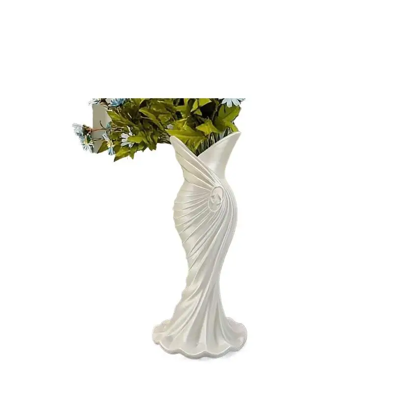 Twisted Design Dress Shaped Vase 3D Printed Minimalist Nordic INS Style Decorative Vase For Tabletop Home Living Room Ornament