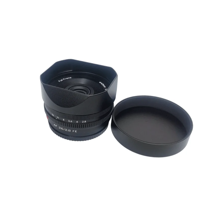 Design für Viltrox 26mm f2.8 EVO Nikon Z / Sony E-Mount (FE) Objektiv – Aluminium-Bajonett-Quadrat-Gegenlichtblende mit Metallkappe – Detail 4