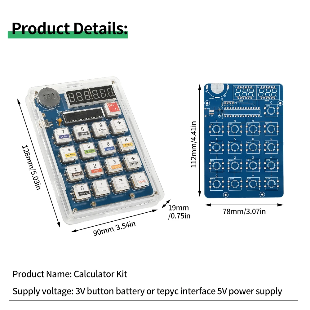 LED Display DIY Calculator Making Electronic Kit MCU Soldering Training Experiment DIY Solder Electronic Component Kit