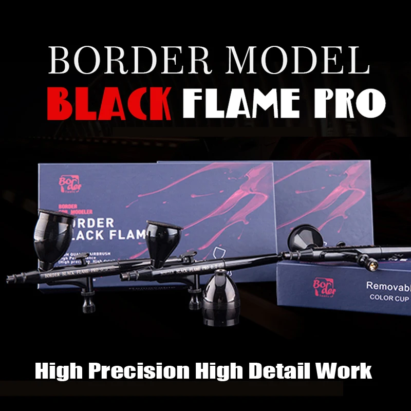 BORDER BLACK FLAME PRO Airbrush Removable Color Cup Complimentary Teflon Sealing Used For Gundam Military Model DIY