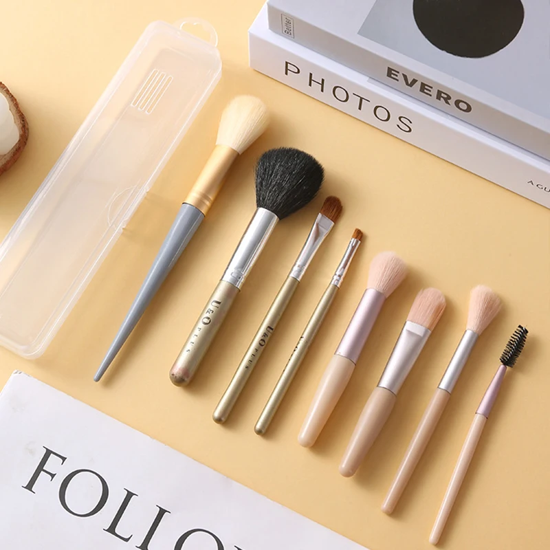 Caja de almacenamiento de brochas cosméticas, estuche de almacenamiento portátil para lápices de cejas, contenedor organizador de cosméticos transparente a prueba de polvo, herramientas de maquillaje