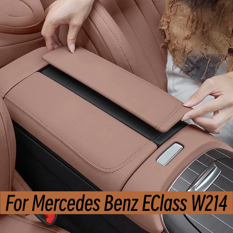 For Mercedes Benz EClass W214 Car Center Armrest Box Console Box Storage Box Leather Trim Cover Interior Decoration Acccessories