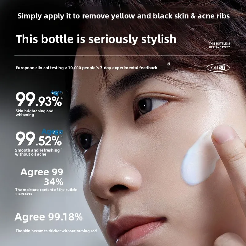 Creme BB RUYI para homens, suaviza a pele naturalmente, disfarça imperfeições e marcas de acne, creme tonificante masculino natural à prova d'água.